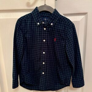 Ralph Lauren Navy and Green Checkered Shirt
